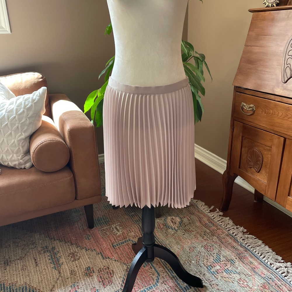 Artitzia Babaton Cream Pleated A-Line Skirt NWT